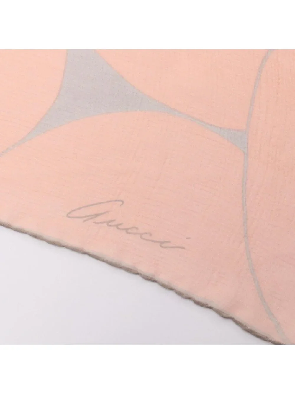 Gucci Scarf All Over Print Chiffon Orange Silk